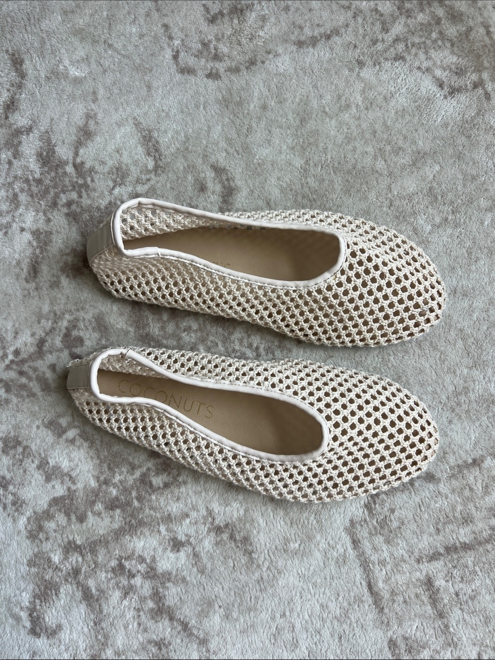 Coconuts by Matisse Cream Crochet Slip-On Flats from Anthropologie